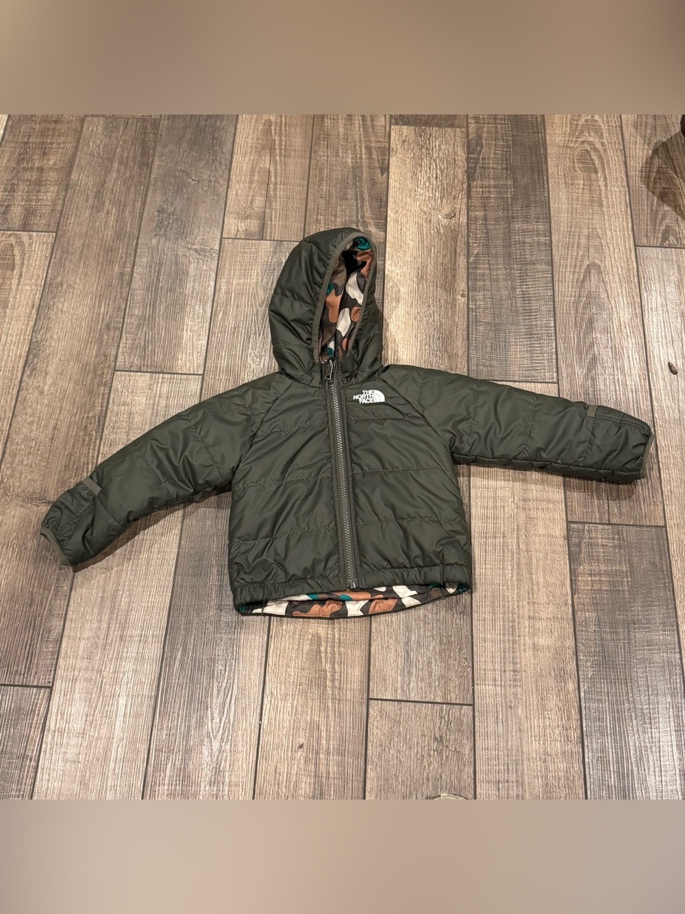 THE NORTH FACE Full Zip Hooded Puffer Jacket Coat Babies Size 6-12 Month